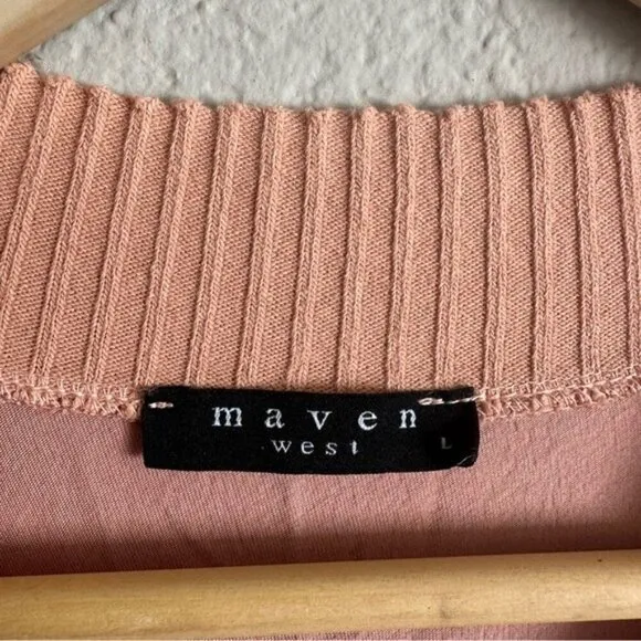Maven West Sleeveless Mixed Fabric Dress – Blush Pink, Lagen look Sz Large