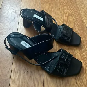 Max Mara Croc Print Leather Sandals 40