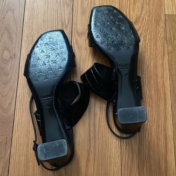 Max Mara Croc Print Leather Sandals 40