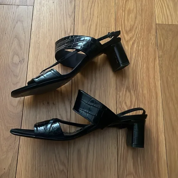 Max Mara Croc Print Leather Sandals 40