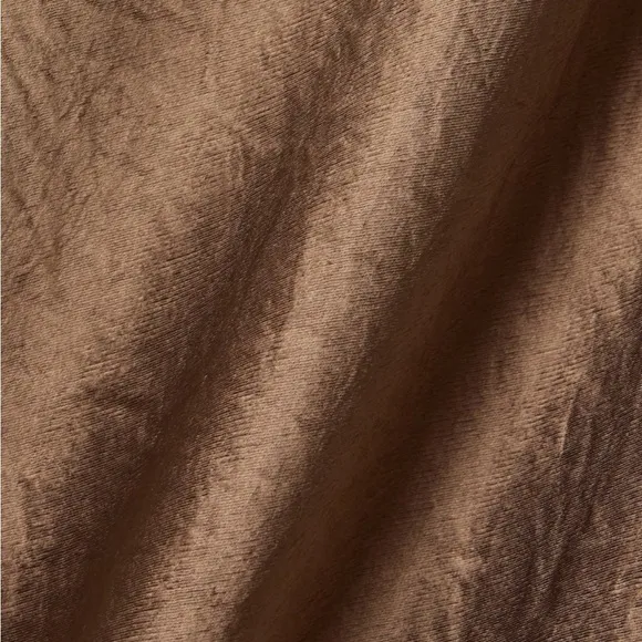 MAX MARA LEISURE: Talete sleeveless crinkled-satin midi dress in Brown.  Size 14