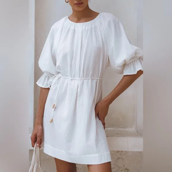 Medea Linen Mini Dress – Bali Lane