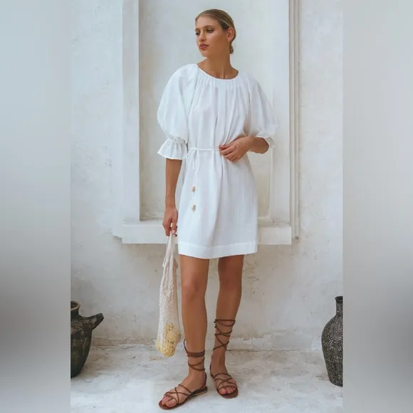 Medea Linen Mini Dress – Bali Lane