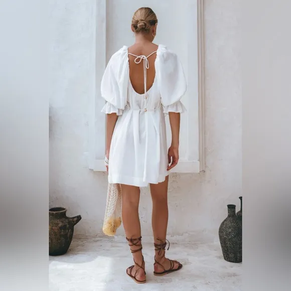 Medea Linen Mini Dress – Bali Lane