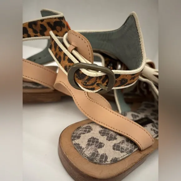 Meher Kakalia Tiki Sofia Tassel Leather Beaded Sandals Size  40