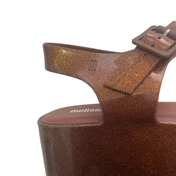 Melissa Mar Jelly Platform Sandals Bronze Brown Open Toe Size 10/41-42 EU