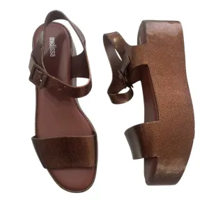 Melissa Mar Jelly Platform Sandals Bronze Brown Open Toe Size 10/41-42 EU