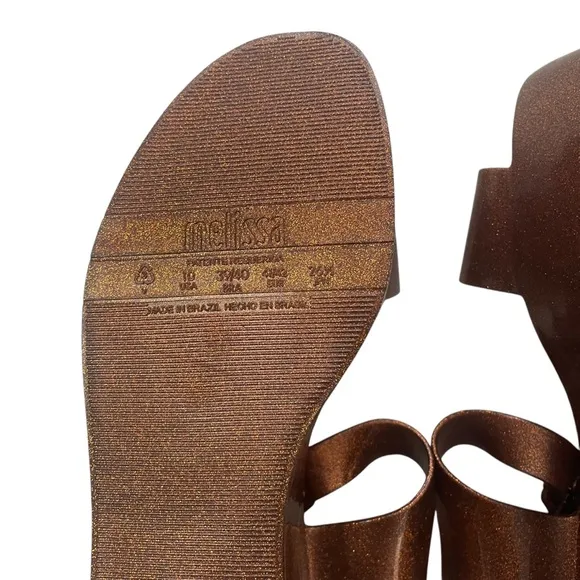 Melissa Mar Jelly Platform Sandals Bronze Brown Open Toe Size 10/41-42 EU