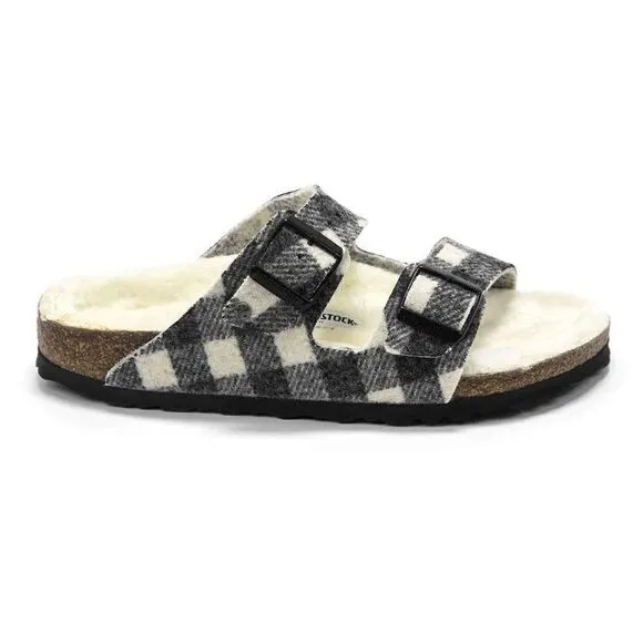 Men Birkenstock Arizona Wool Adjustable Slide Sandals Wool Lining NEW 10 US 43EU