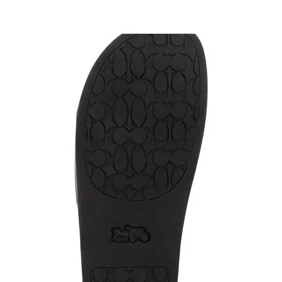 Men's COACH Charcoal Black Signature Logo Pool Slides Slip On Sandals 10 $178