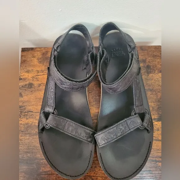 Mens Teva Original Universal Textured Leather Sandals Size 12