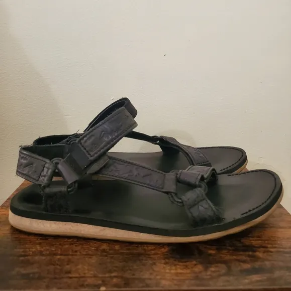 Mens Teva Original Universal Textured Leather Sandals Size 12