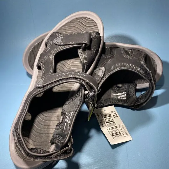 Mens EDDIE BAUER Atlas 2 Strap Adjustable Slingback Sandals 180362 BLack 12M