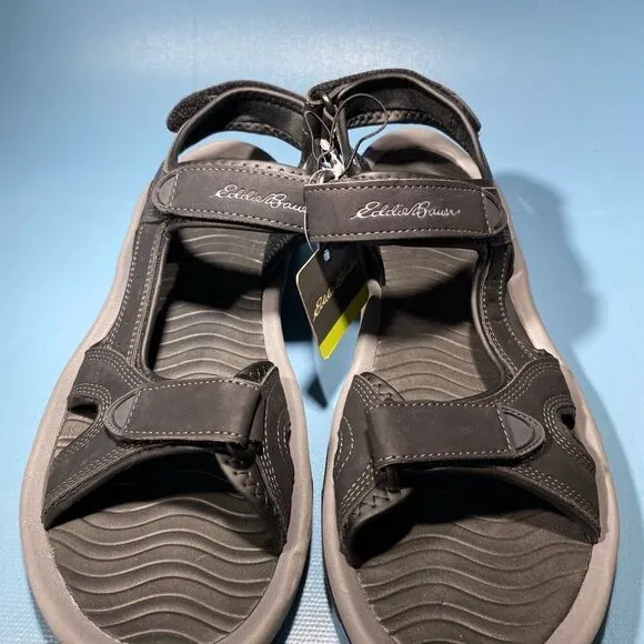 Mens EDDIE BAUER Atlas 2 Strap Adjustable Slingback Sandals 180362 BLack 12M