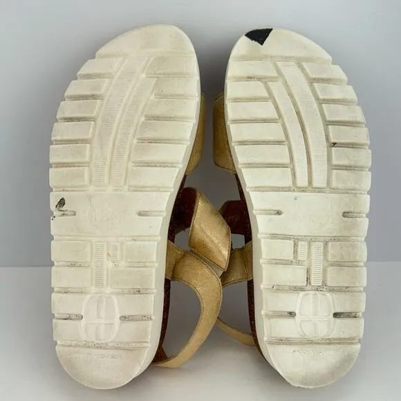 Mephisto Agave Metallic Mobils Nubuck Leather Hook &amp; Loop Sandals Sz 36 (6)