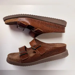 Mephisto Air-Relax Brown Leather Sandals with Buckles