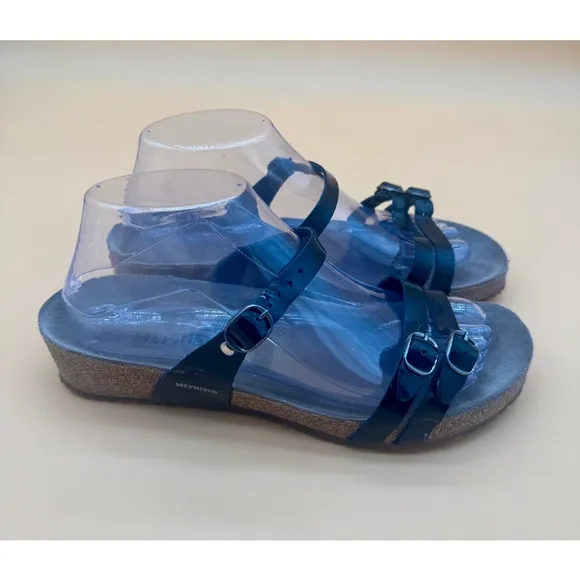 Mephisto Triple Buckle Sandals Size 39 Black