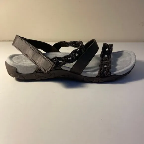 Merrell Sandals Womens 8 Terran Braid Slingback Strappy Espresso Brown Size 7New