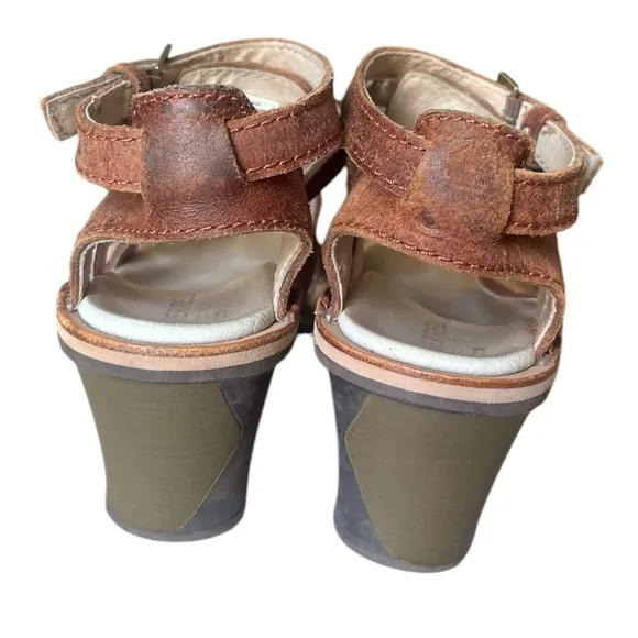Merrell Women's Sirah Prairie Brown‎ Leather Wedge Sandals US Size 6