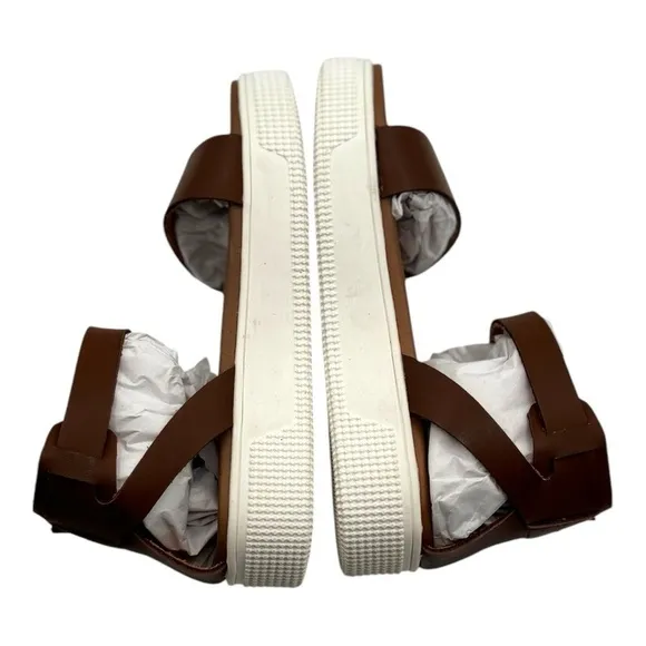 Mia Kids Little Ellen Brown Flatform Sandals | US 13
