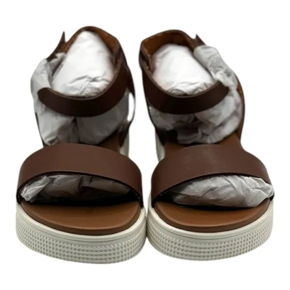 Mia Kids Little Ellen Brown Flatform Sandals | US 13