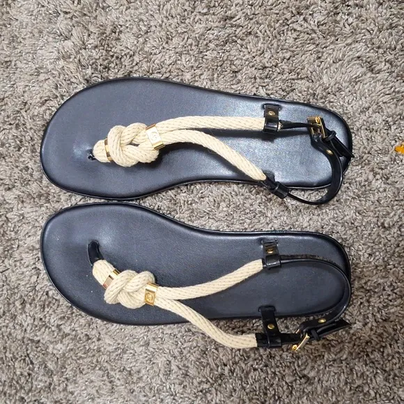 Michael Kors &quot;Holly&quot; jelly sandals - black/rope - 7