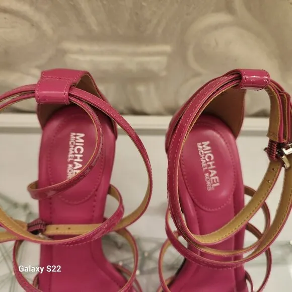 Michael Kors &quot;Imani&quot; Heeled Sandals. Color is called &quot;Cerise&quot;. NIB. Sz: various