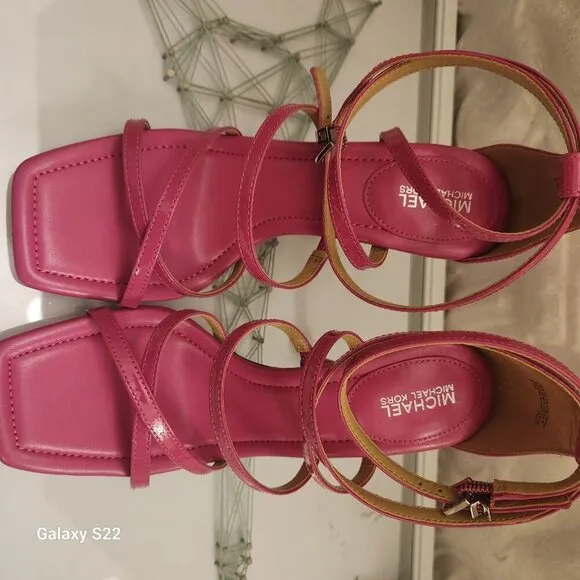 Michael Kors &quot;Imani&quot; Heeled Sandals. Color is called &quot;Cerise&quot;. NIB. Sz: various