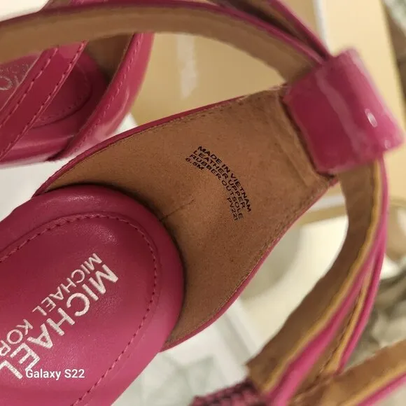 Michael Kors &quot;Imani&quot; Heeled Sandals. Color is called &quot;Cerise&quot;. NIB. Sz: various