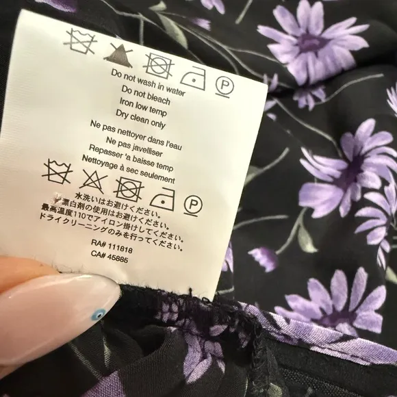 MICHAEL KORS COLLECTION Daisy-Print Silk Crepe De Chine Asymmetric Skirt - sz 4