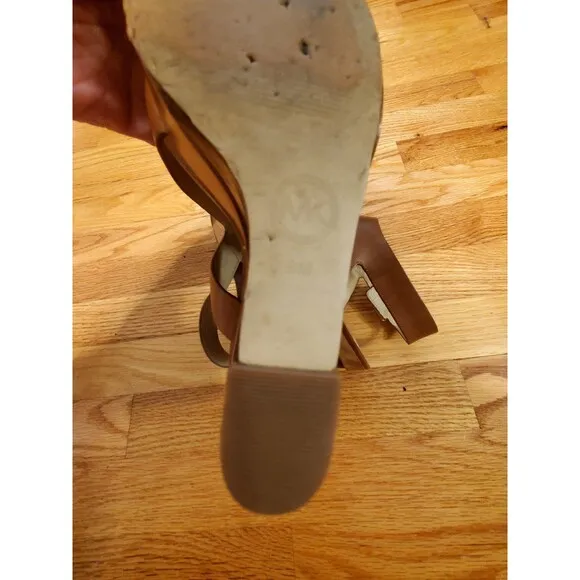 Michael Kors MK Brown Wedge Sandals Size 8