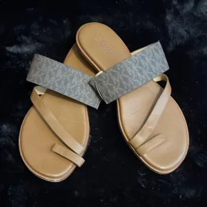 Michael Kors Pratt Logo Leather Sandals