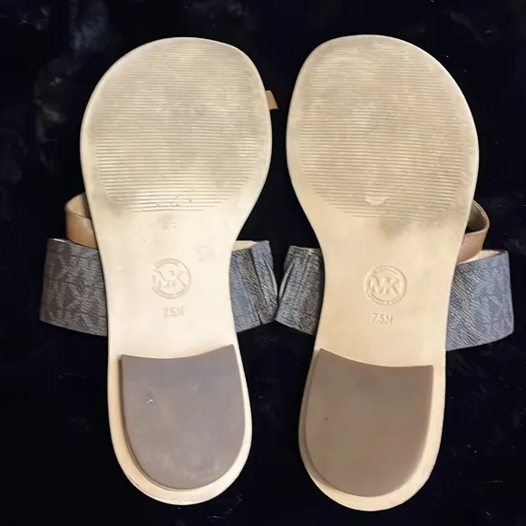 Michael Kors Pratt Logo Leather Sandals