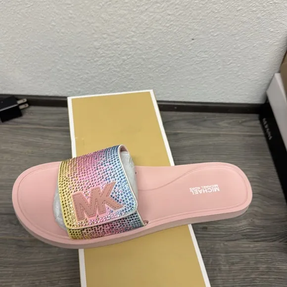 Michael Kors Rainbow Embellished Slide Sandal