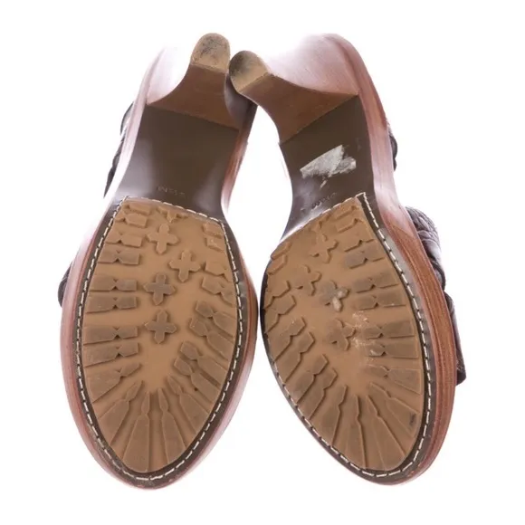 Michael Kors Reptile Embossed Leather Sandals