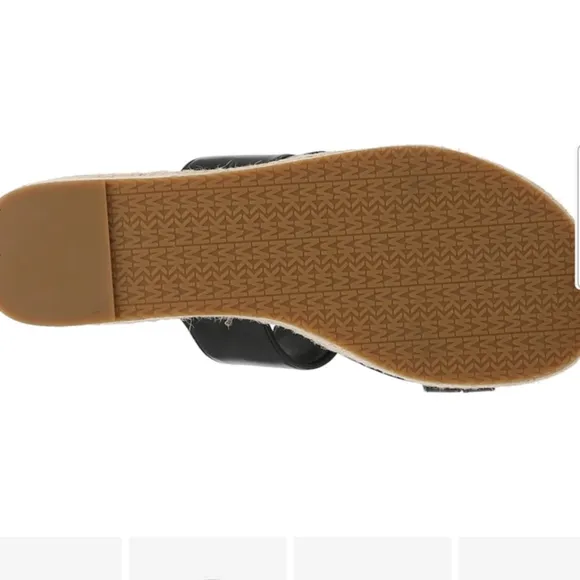 MICHAEL KORS SIDNEY ESPADRILLE WEDGE BLACK SANDAL SIZE 8
