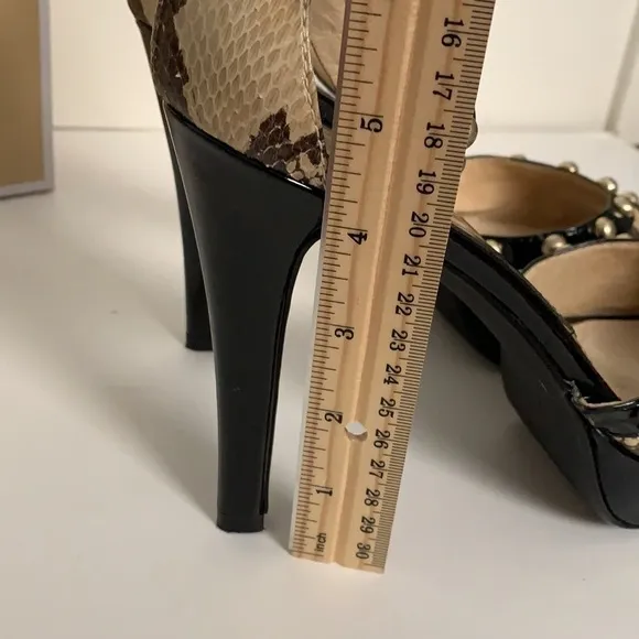 Michael Kors Studded Snake Skin Platform Sandals
