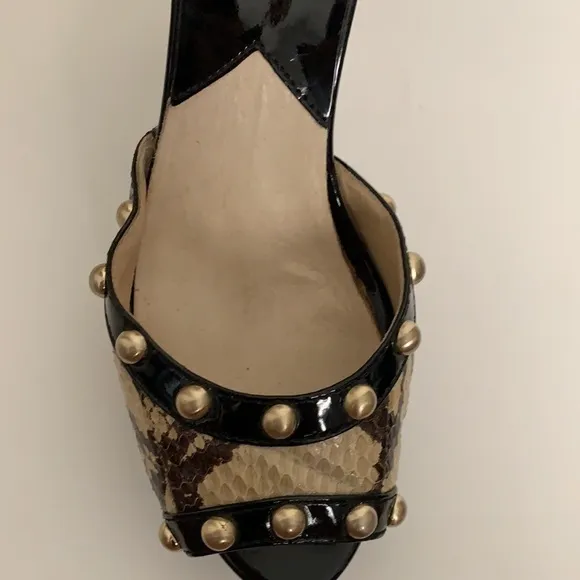 Michael Kors Studded Snake Skin Platform Sandals