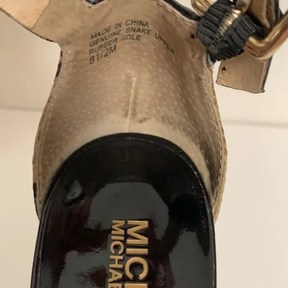 Michael Kors Studded Snake Skin Platform Sandals