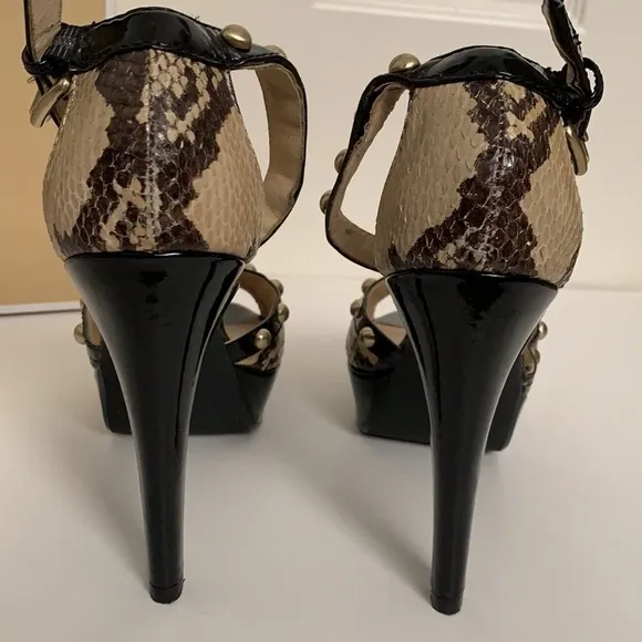Michael Kors Studded Snake Skin Platform Sandals