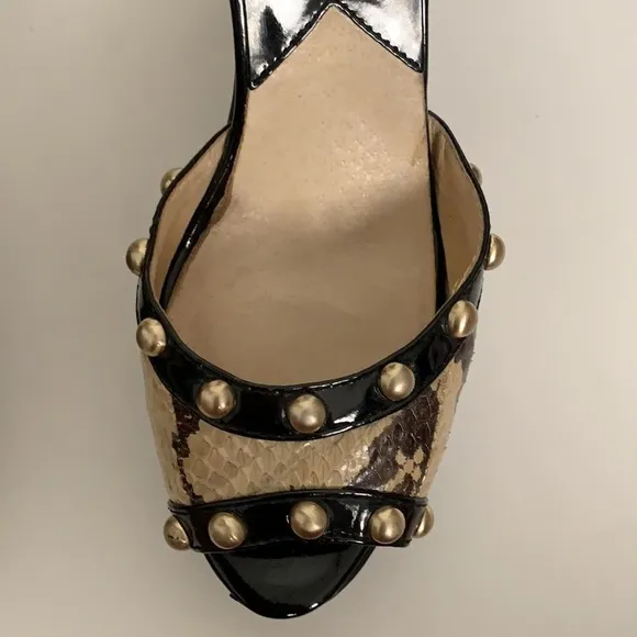 Michael Kors Studded Snake Skin Platform Sandals