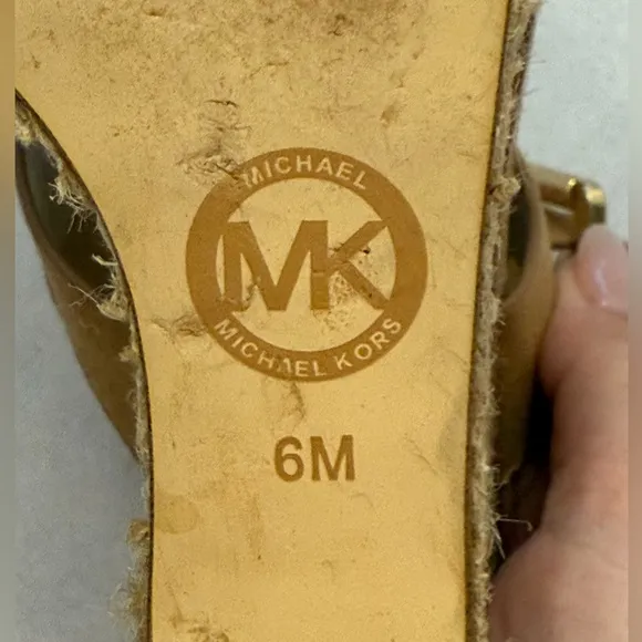Michael Kors Tan Suede Wedge Sandals Sz 6