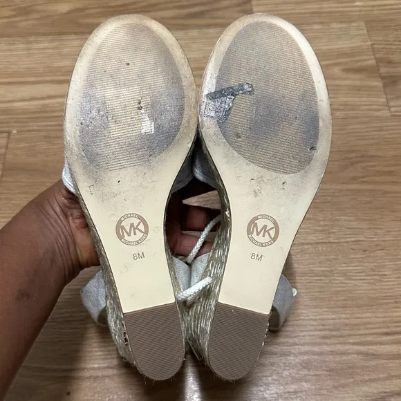 MICHAEL KORS Wedge Monogram Platform Sandals Espadrilles