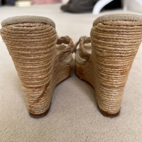 Michael Kors Wedge Sandals with Diamante Accents Size 8.5