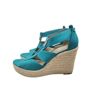 Michael Kors Women's Damita Cage Design Front Zip Wedge Sandals - 10