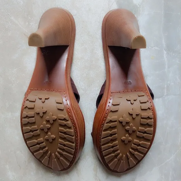 Michael KORS Wood Heel Platform Mule Sandal Heels