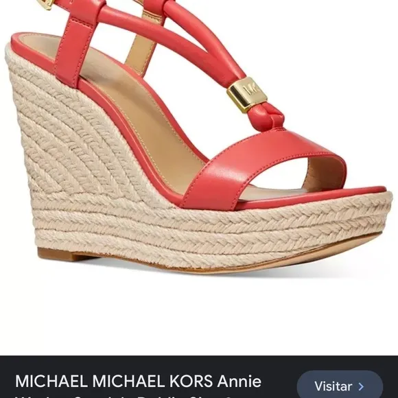 MICHAEL MICHAEL KORS Annie Dalia Wedge Sandals Size 9M. New