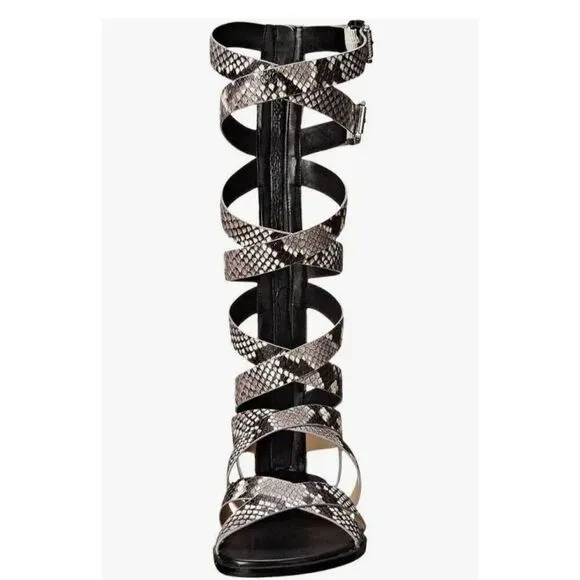 Michael Michael Kors Darby Tall Printed Snake Gladiator Sandals, NEW, Sz. 5.5
