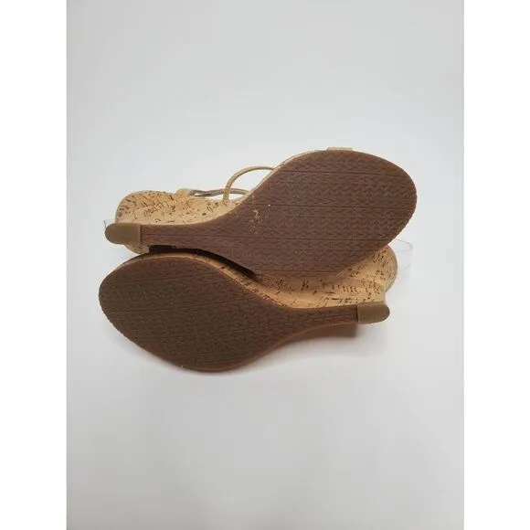 Michael Michael Kors Strappy Patent Leather Cork Cicely Wedge Platform Sandals