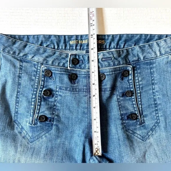 Micheal Kors Cropped Wide Jeans blue denim size 4